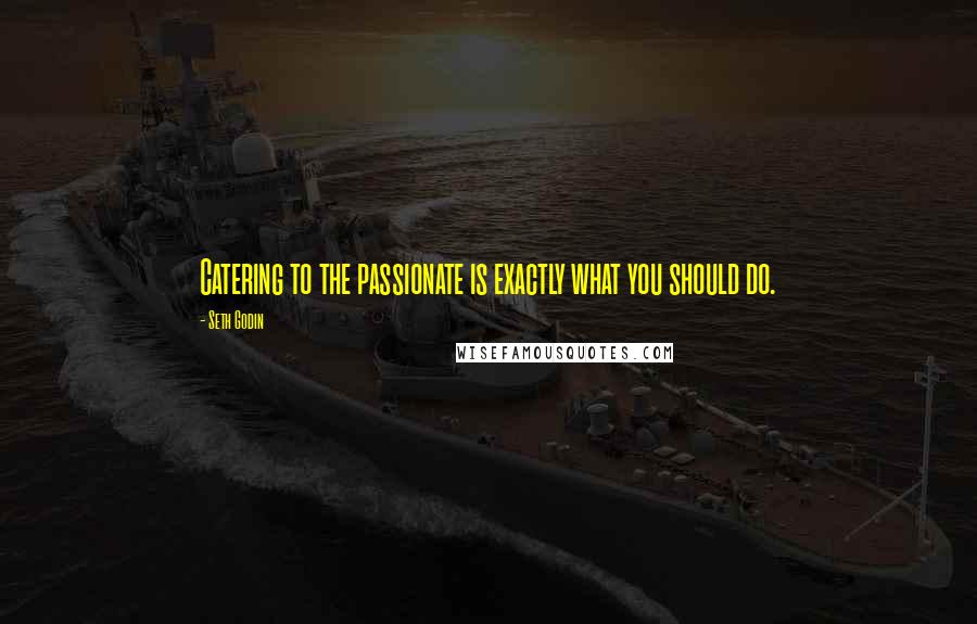 Seth Godin Quotes: Catering to the passionate is exactly what you should do.