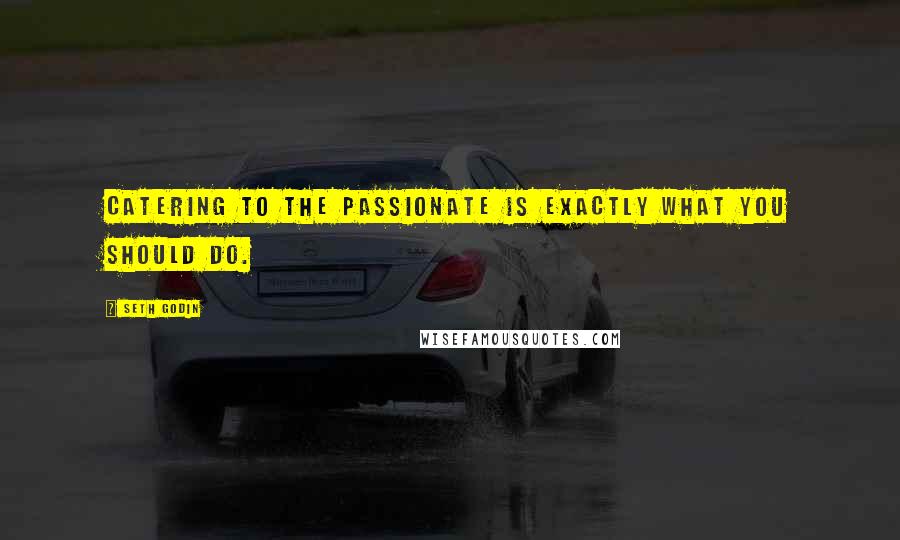 Seth Godin Quotes: Catering to the passionate is exactly what you should do.