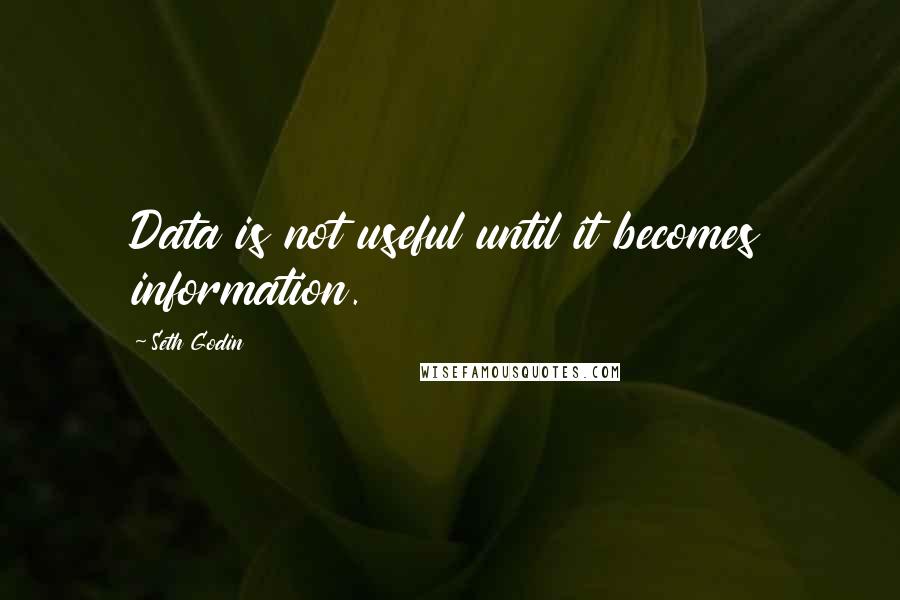 Seth Godin Quotes: Data is not useful until it becomes information.