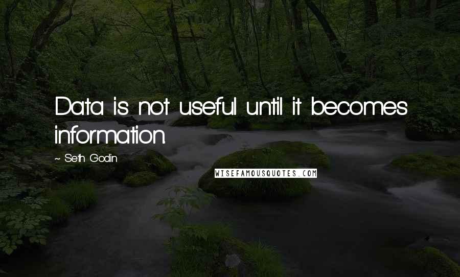 Seth Godin Quotes: Data is not useful until it becomes information.
