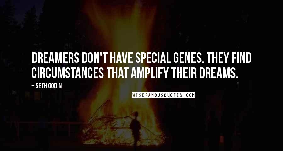 Seth Godin Quotes: Dreamers don't have special genes. They find circumstances that amplify their dreams.