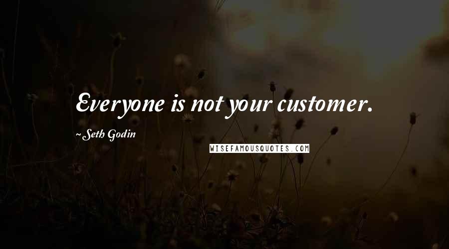 Seth Godin Quotes: Everyone is not your customer.