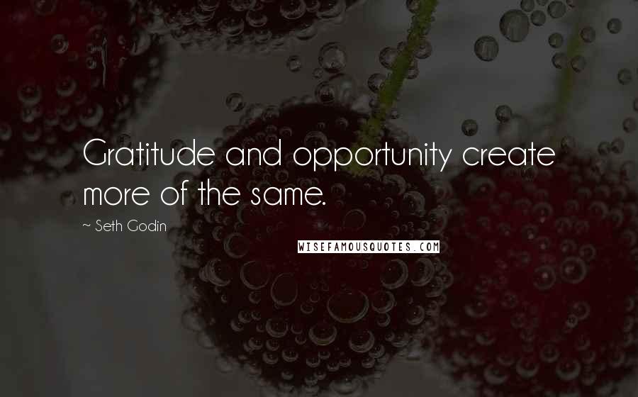 Seth Godin Quotes: Gratitude and opportunity create more of the same.