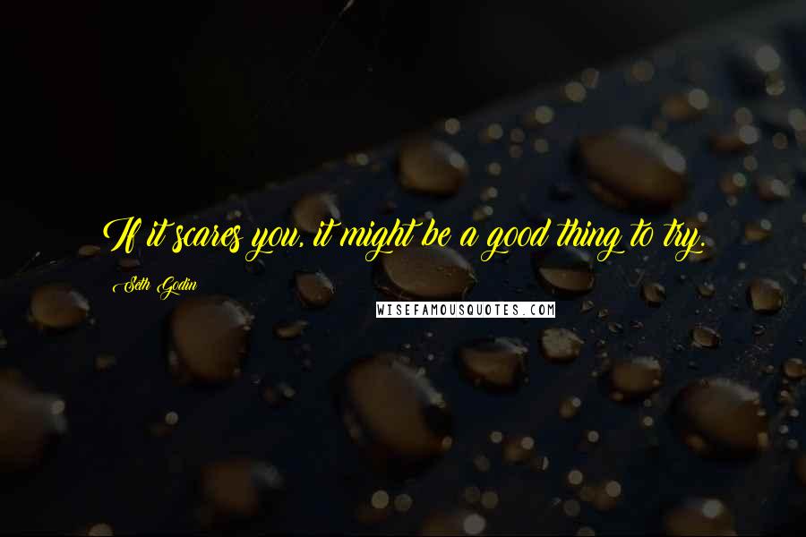 Seth Godin Quotes: If it scares you, it might be a good thing to try.