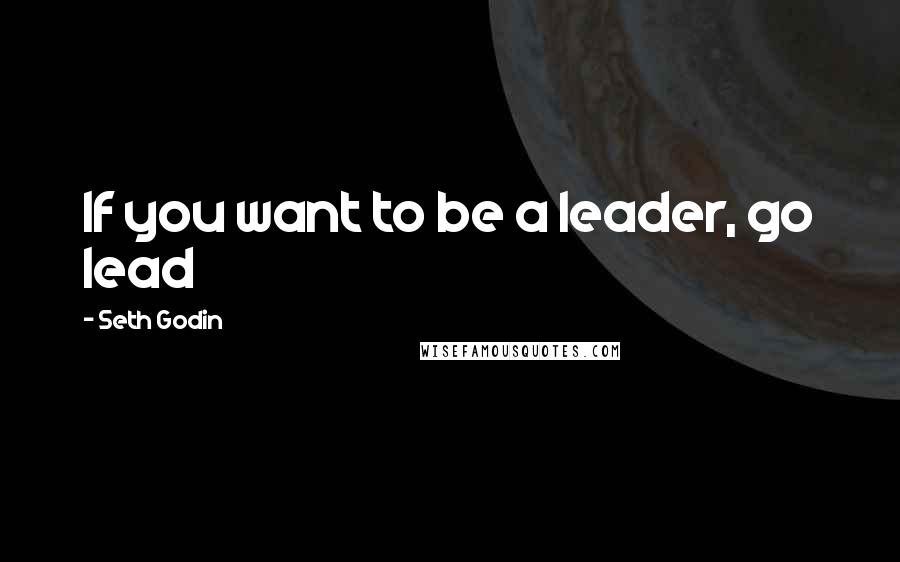 Seth Godin Quotes: If you want to be a leader, go lead