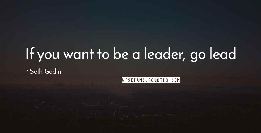 Seth Godin Quotes: If you want to be a leader, go lead