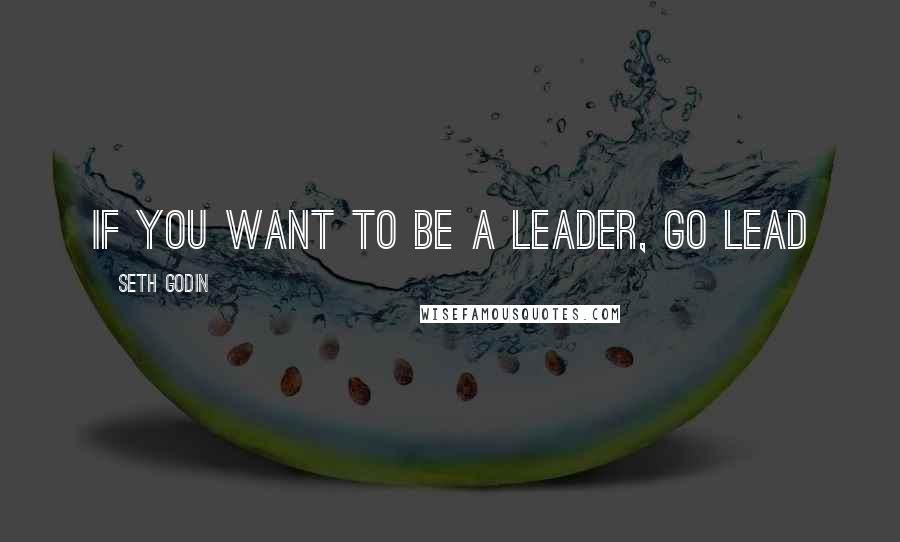 Seth Godin Quotes: If you want to be a leader, go lead