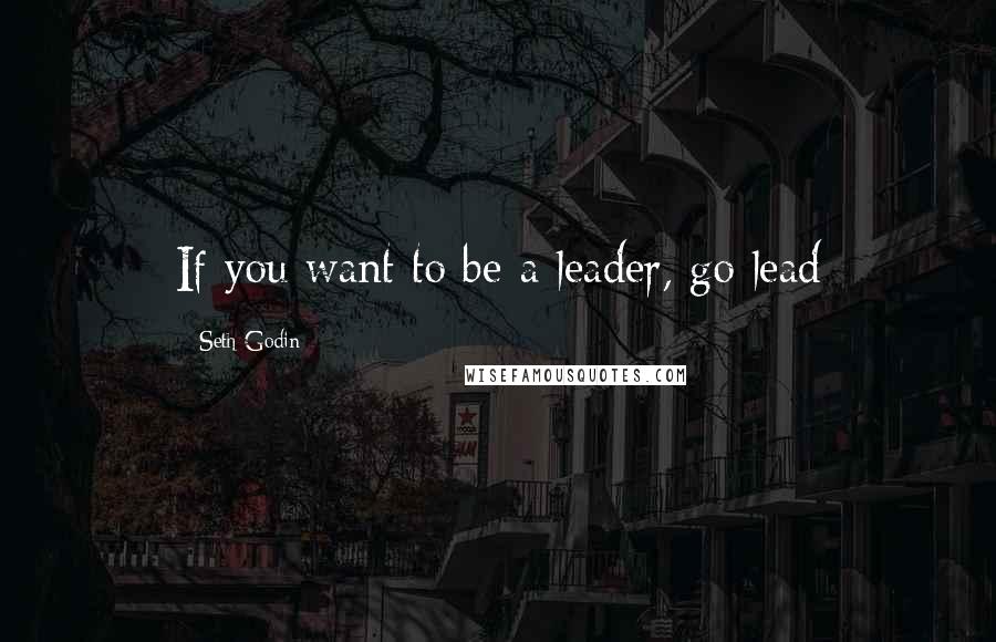 Seth Godin Quotes: If you want to be a leader, go lead