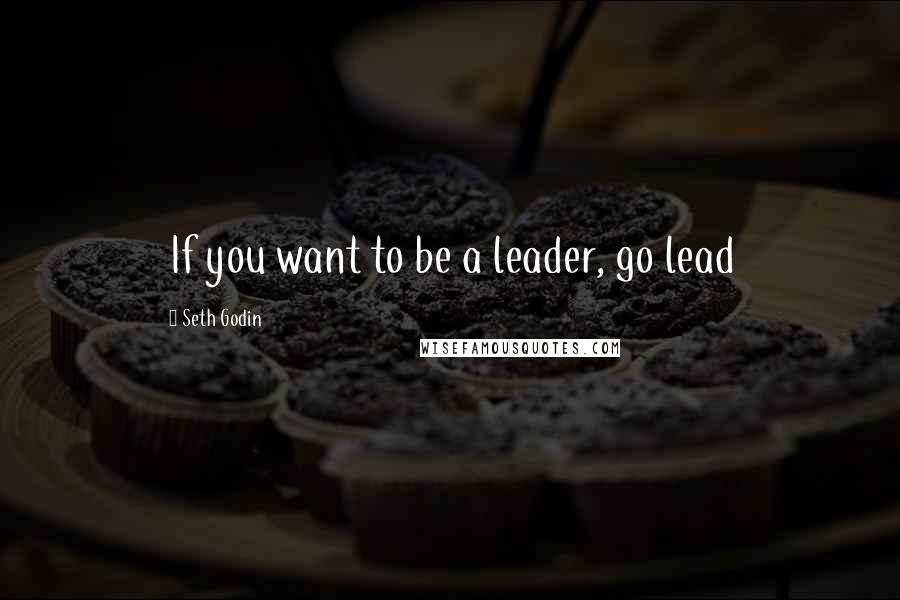 Seth Godin Quotes: If you want to be a leader, go lead