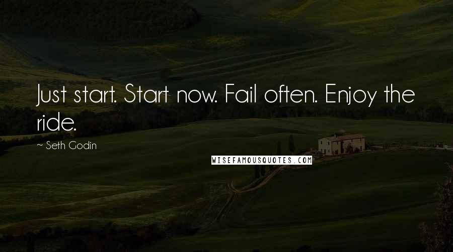 Seth Godin Quotes: Just start. Start now. Fail often. Enjoy the ride.