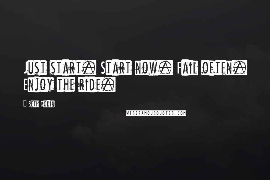 Seth Godin Quotes: Just start. Start now. Fail often. Enjoy the ride.