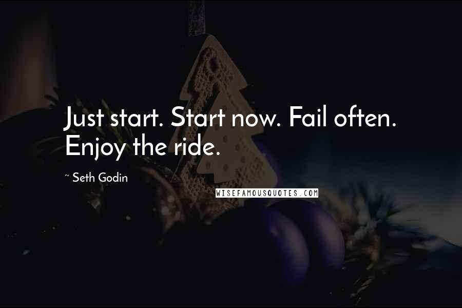 Seth Godin Quotes: Just start. Start now. Fail often. Enjoy the ride.