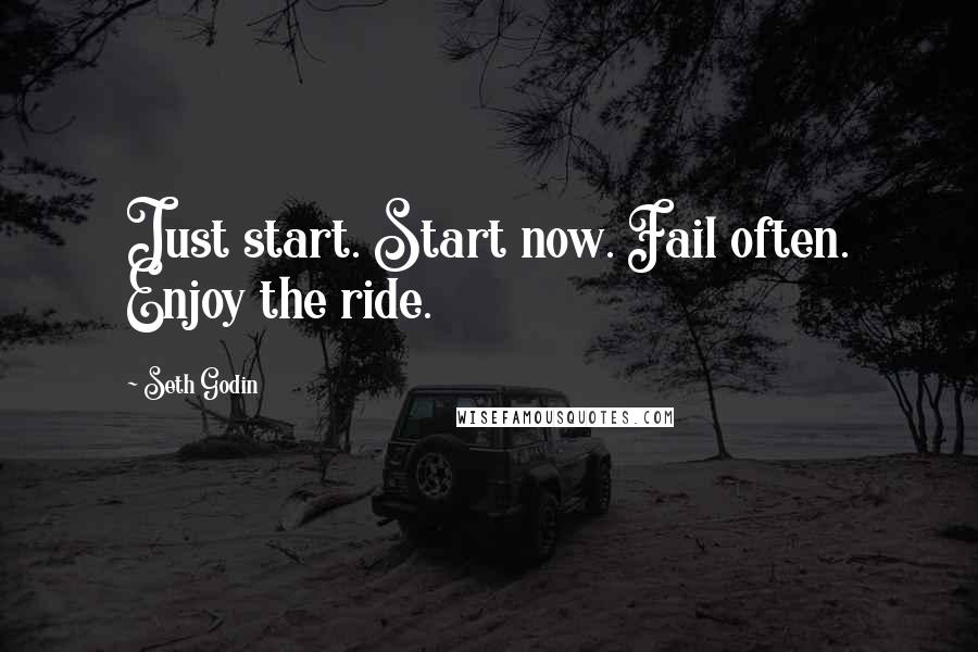 Seth Godin Quotes: Just start. Start now. Fail often. Enjoy the ride.