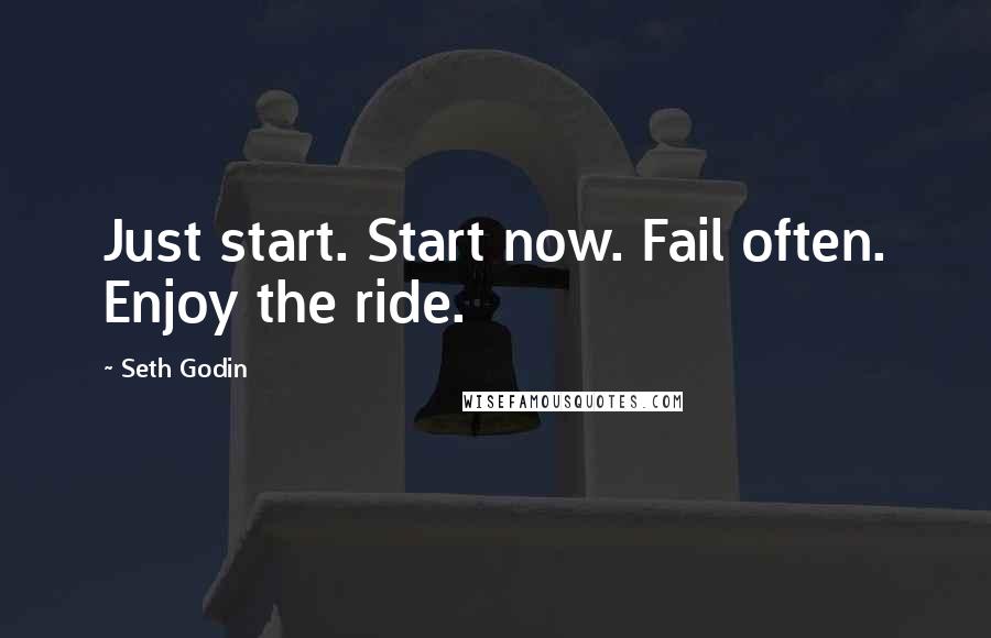 Seth Godin Quotes: Just start. Start now. Fail often. Enjoy the ride.