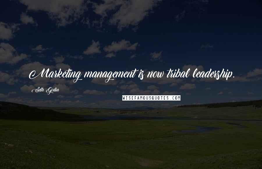 Seth Godin Quotes: Marketing management is now tribal leadership.