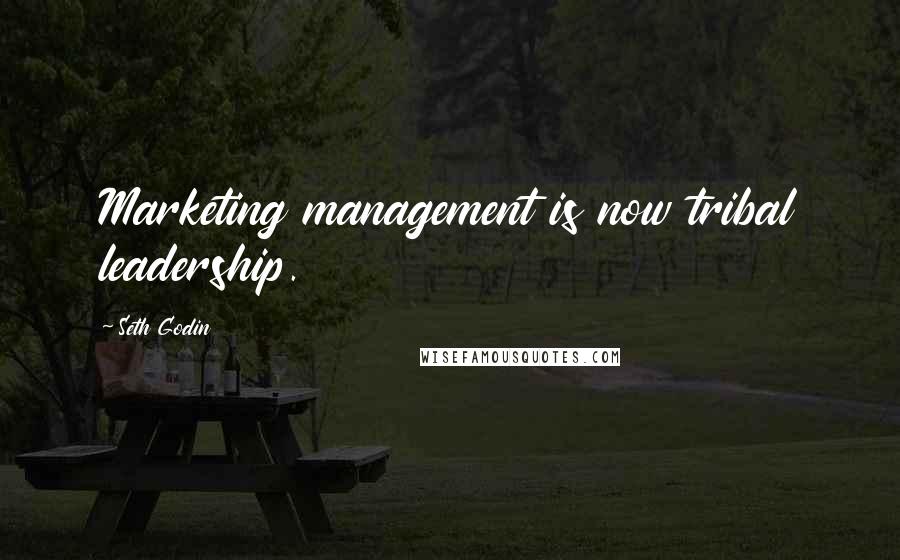 Seth Godin Quotes: Marketing management is now tribal leadership.