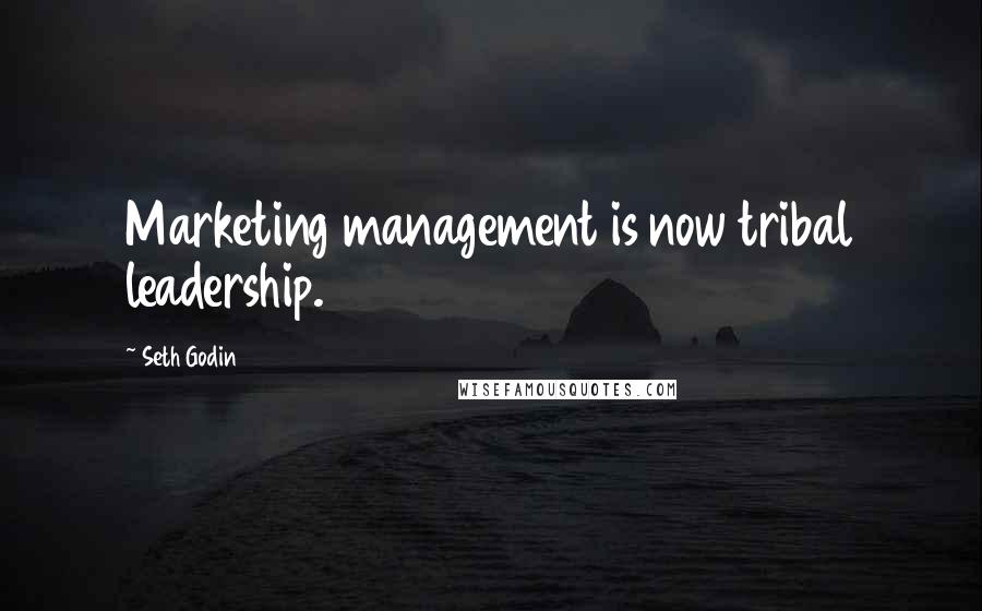 Seth Godin Quotes: Marketing management is now tribal leadership.