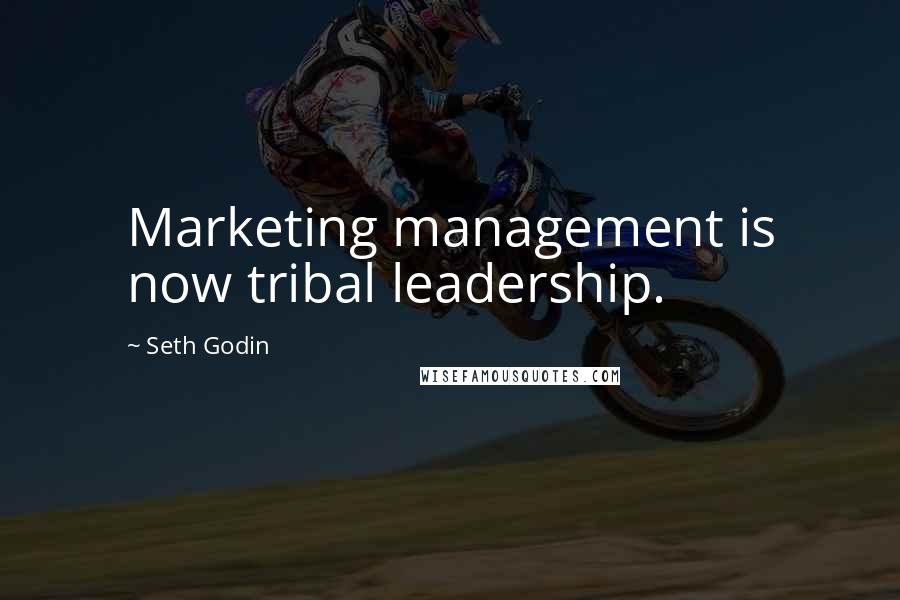 Seth Godin Quotes: Marketing management is now tribal leadership.