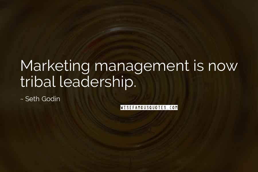 Seth Godin Quotes: Marketing management is now tribal leadership.