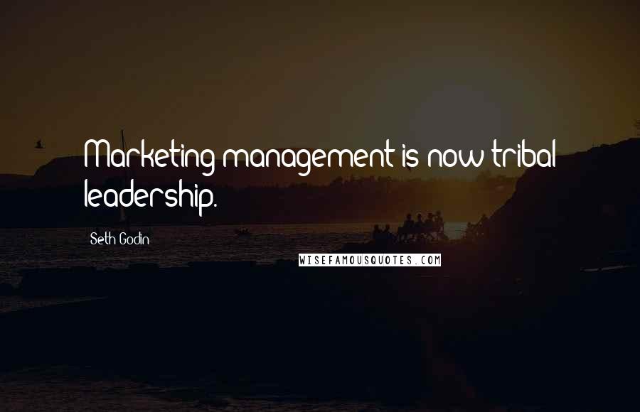 Seth Godin Quotes: Marketing management is now tribal leadership.