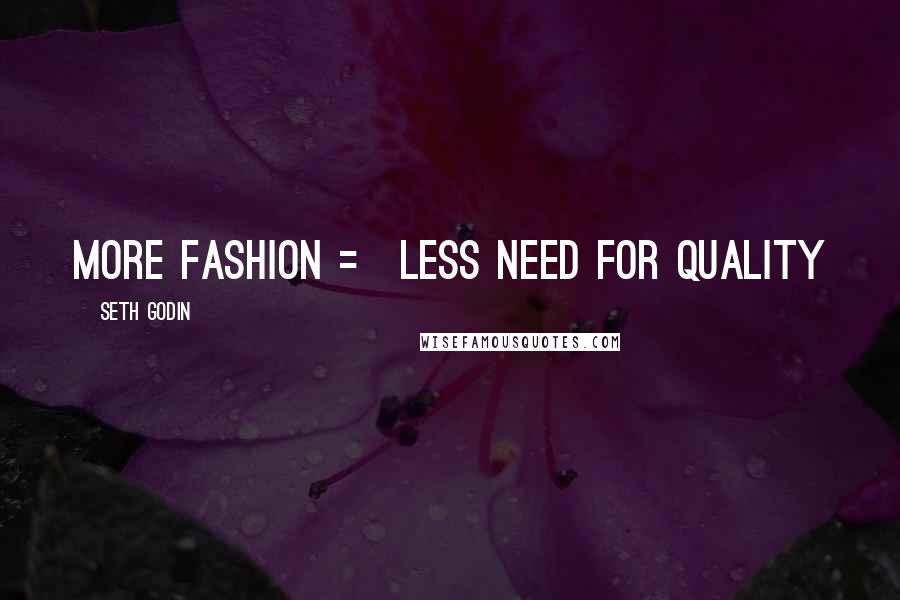 Seth Godin Quotes: More fashion = less need for quality