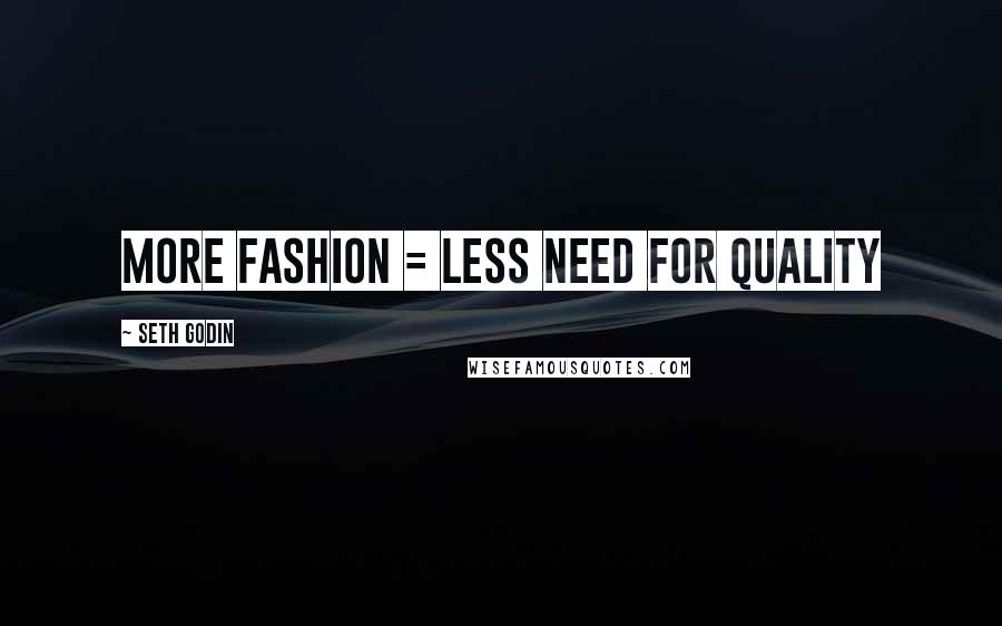 Seth Godin Quotes: More fashion = less need for quality