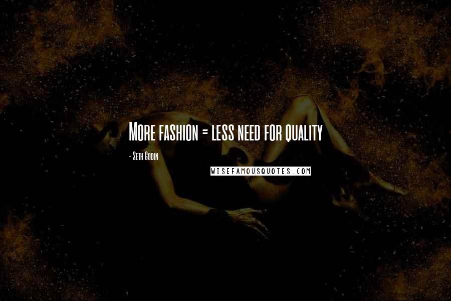 Seth Godin Quotes: More fashion = less need for quality