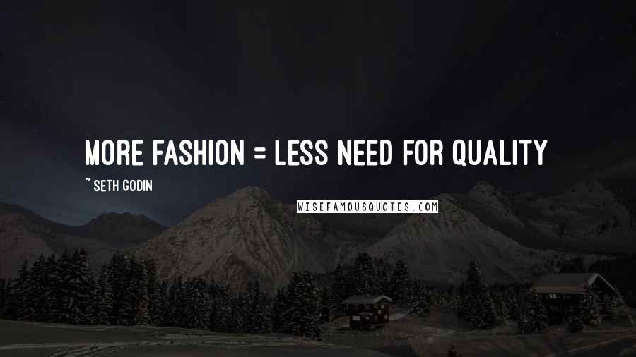 Seth Godin Quotes: More fashion = less need for quality