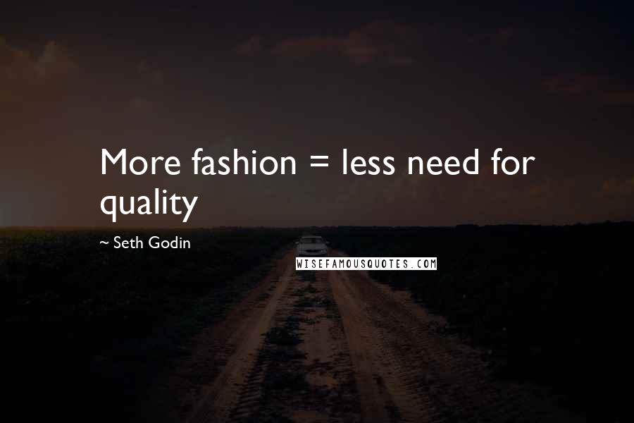 Seth Godin Quotes: More fashion = less need for quality