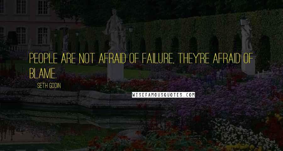 Seth Godin Quotes: People are not afraid of failure, they're afraid of blame.