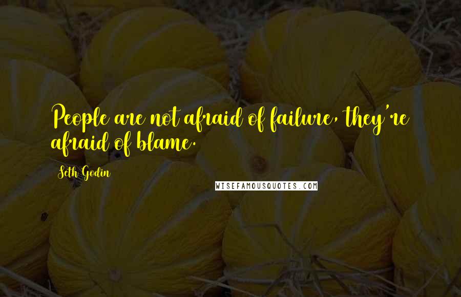 Seth Godin Quotes: People are not afraid of failure, they're afraid of blame.