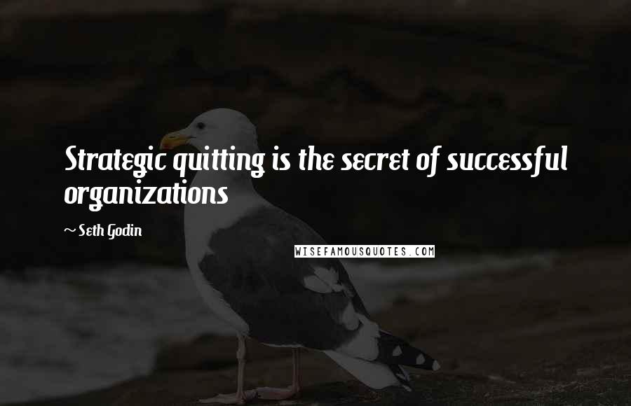 Seth Godin Quotes: Strategic quitting is the secret of successful organizations