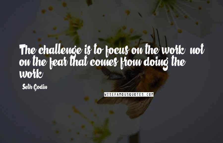 Seth Godin Quotes: The challenge is to focus on the work, not on the fear that comes from doing the work.