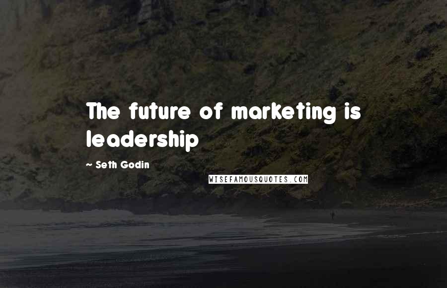 Seth Godin Quotes: The future of marketing is leadership