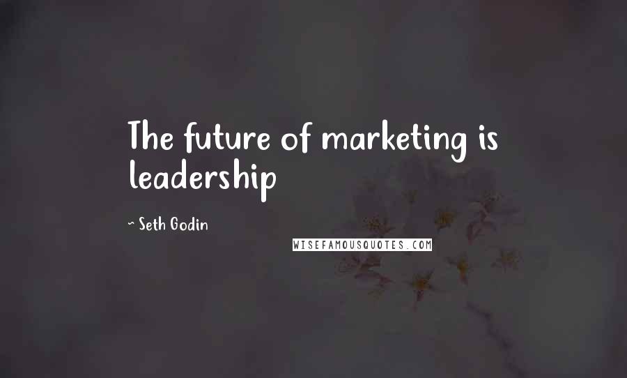 Seth Godin Quotes: The future of marketing is leadership