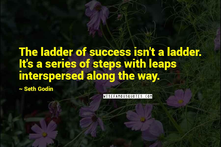Seth Godin Quotes: The ladder of success isn't a ladder. It's a series of steps with leaps interspersed along the way.