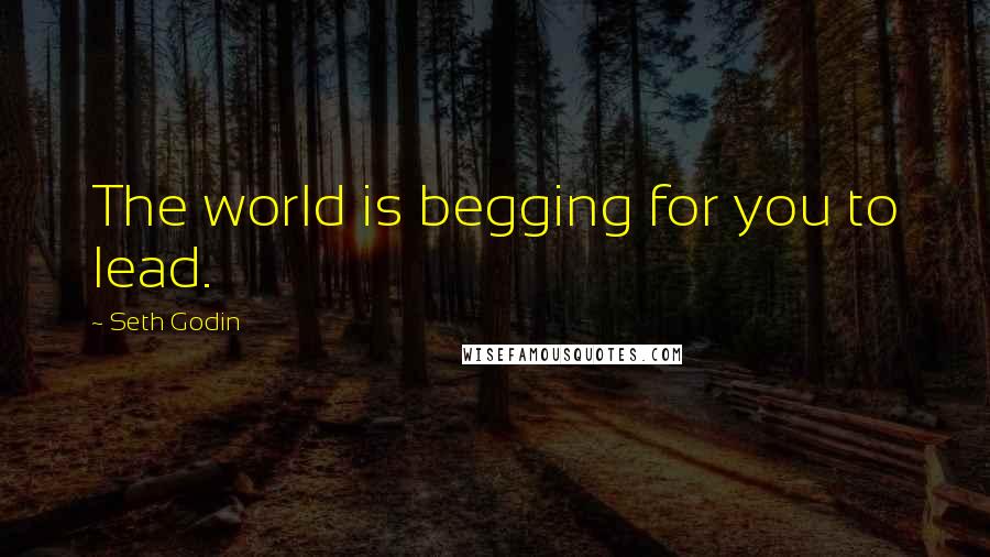 Seth Godin Quotes: The world is begging for you to lead.