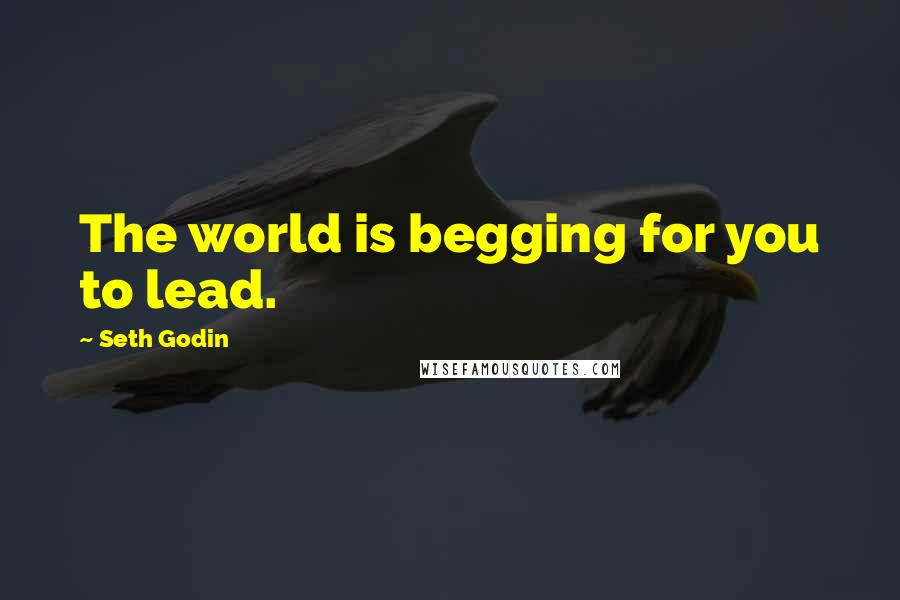 Seth Godin Quotes: The world is begging for you to lead.