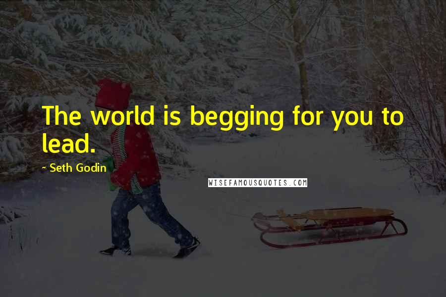 Seth Godin Quotes: The world is begging for you to lead.