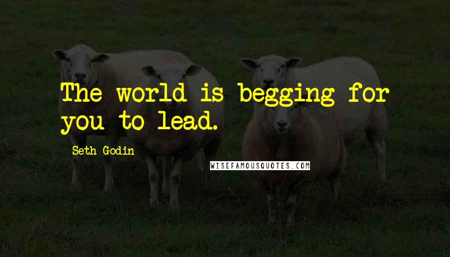 Seth Godin Quotes: The world is begging for you to lead.