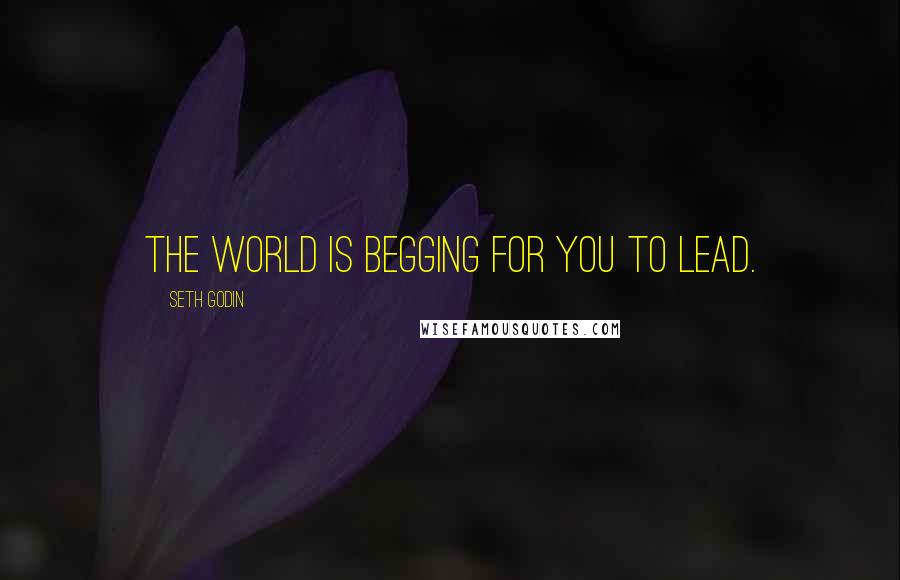 Seth Godin Quotes: The world is begging for you to lead.