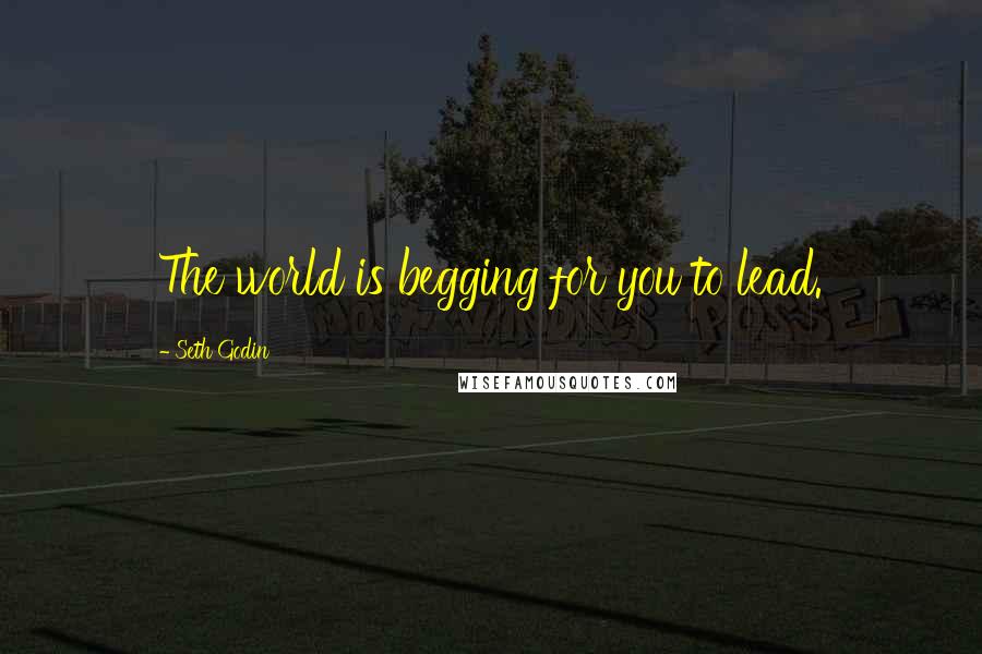 Seth Godin Quotes: The world is begging for you to lead.