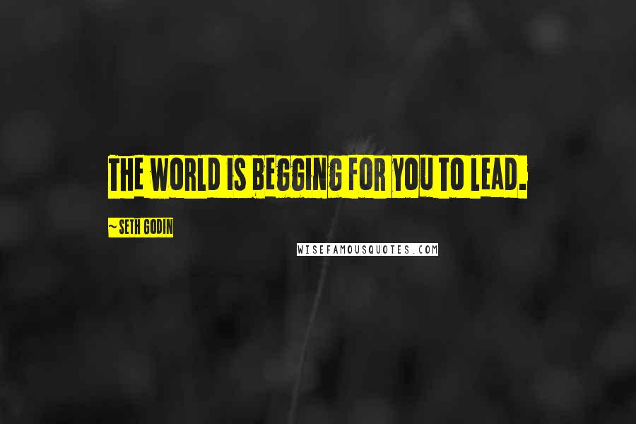 Seth Godin Quotes: The world is begging for you to lead.