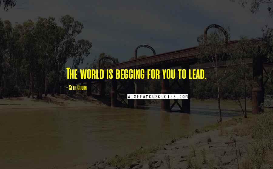 Seth Godin Quotes: The world is begging for you to lead.