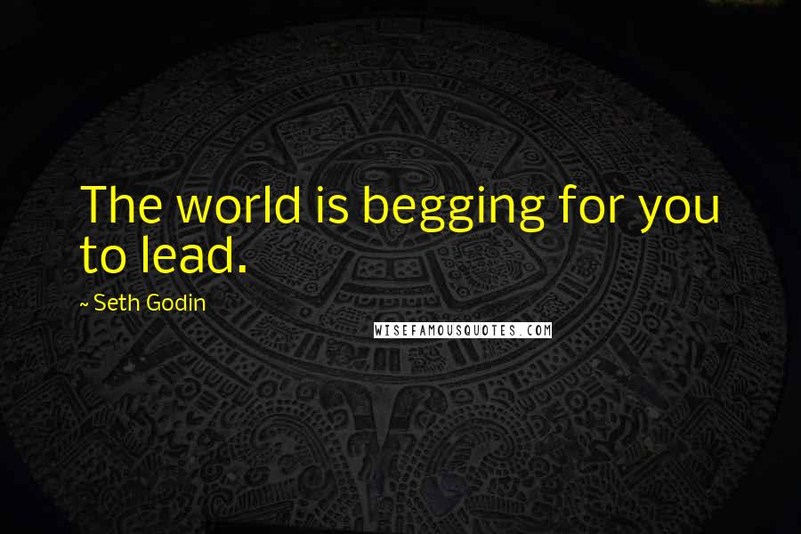 Seth Godin Quotes: The world is begging for you to lead.