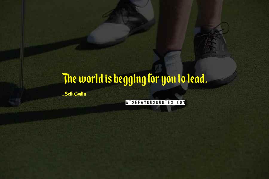 Seth Godin Quotes: The world is begging for you to lead.