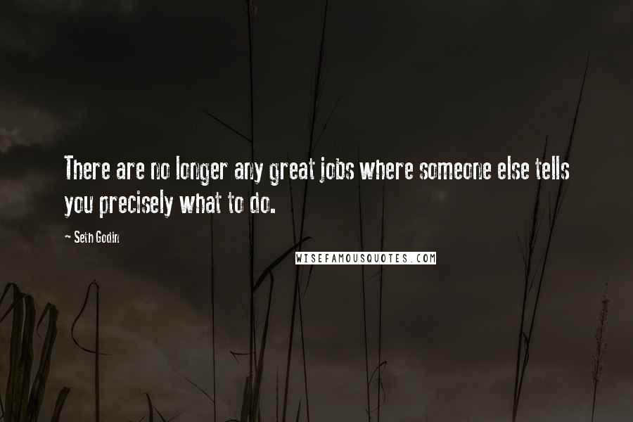 Seth Godin Quotes: There are no longer any great jobs where someone else tells you precisely what to do.