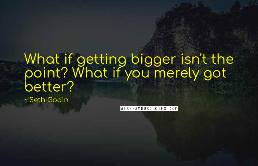 Seth Godin Quotes: What if getting bigger isn't the point? What if you merely got better?