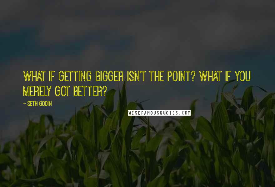 Seth Godin Quotes: What if getting bigger isn't the point? What if you merely got better?