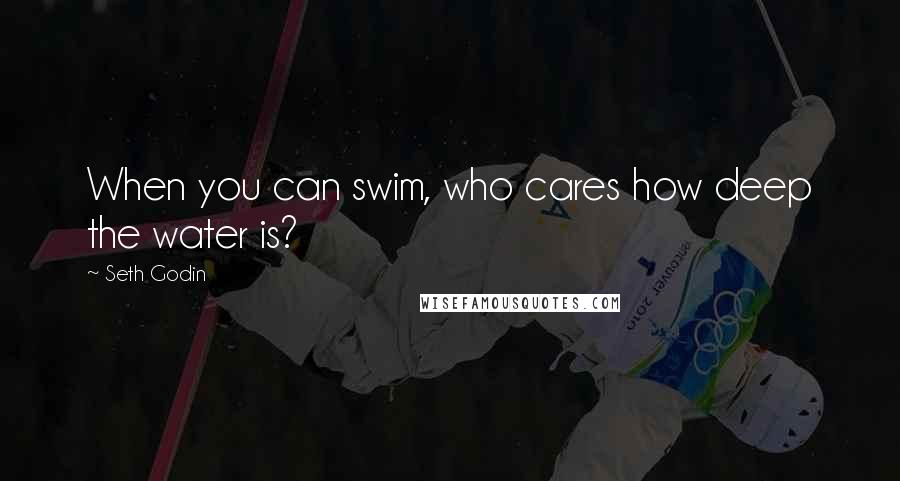 Seth Godin Quotes: When you can swim, who cares how deep the water is?